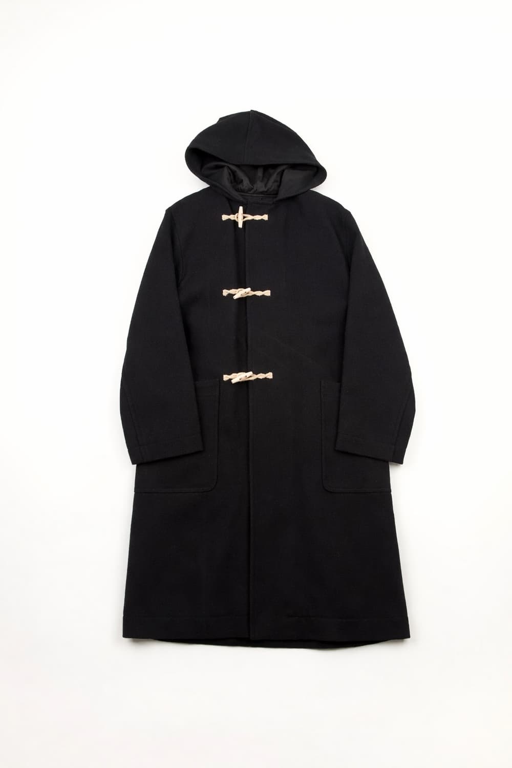 (새상품)MHL 헤비 코튼 울 더플코트 블랙 상품이미지1