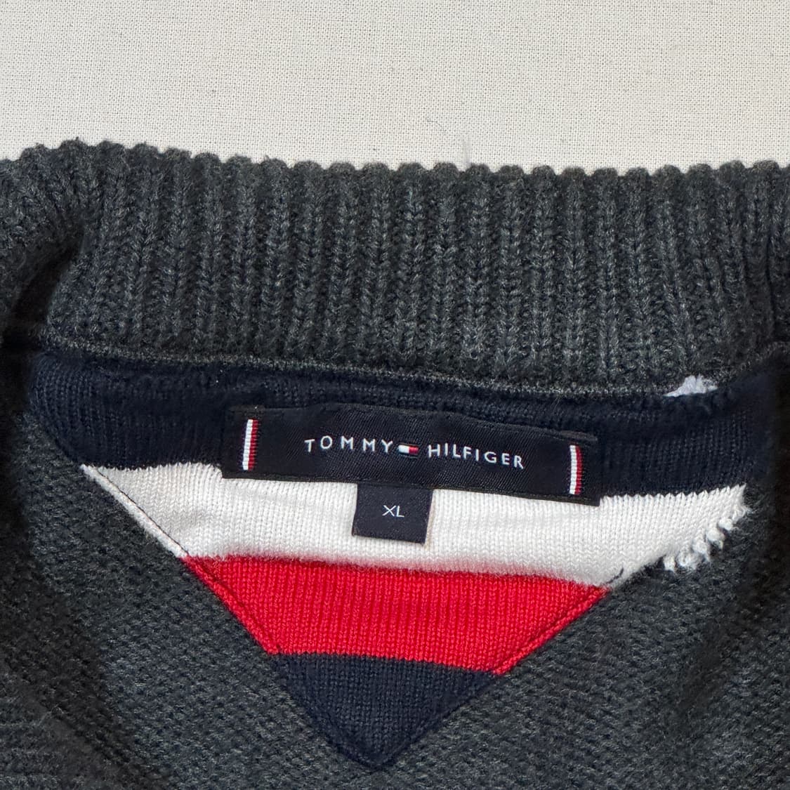 XL) 타미힐피거 프리미엄코튼 니트 집업 차콜 그레이 상품이미지8