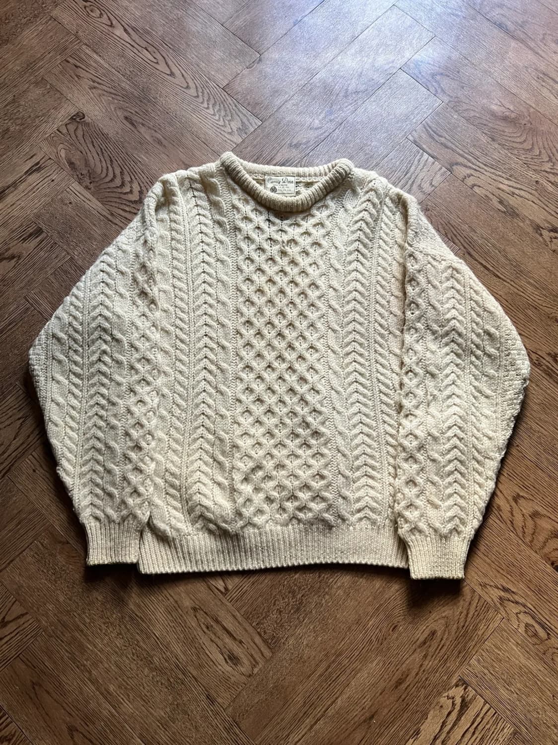 [M]90's 아일랜드제 핸드메이드 아란 피셔맨 스웨터 F5 상품이미지1