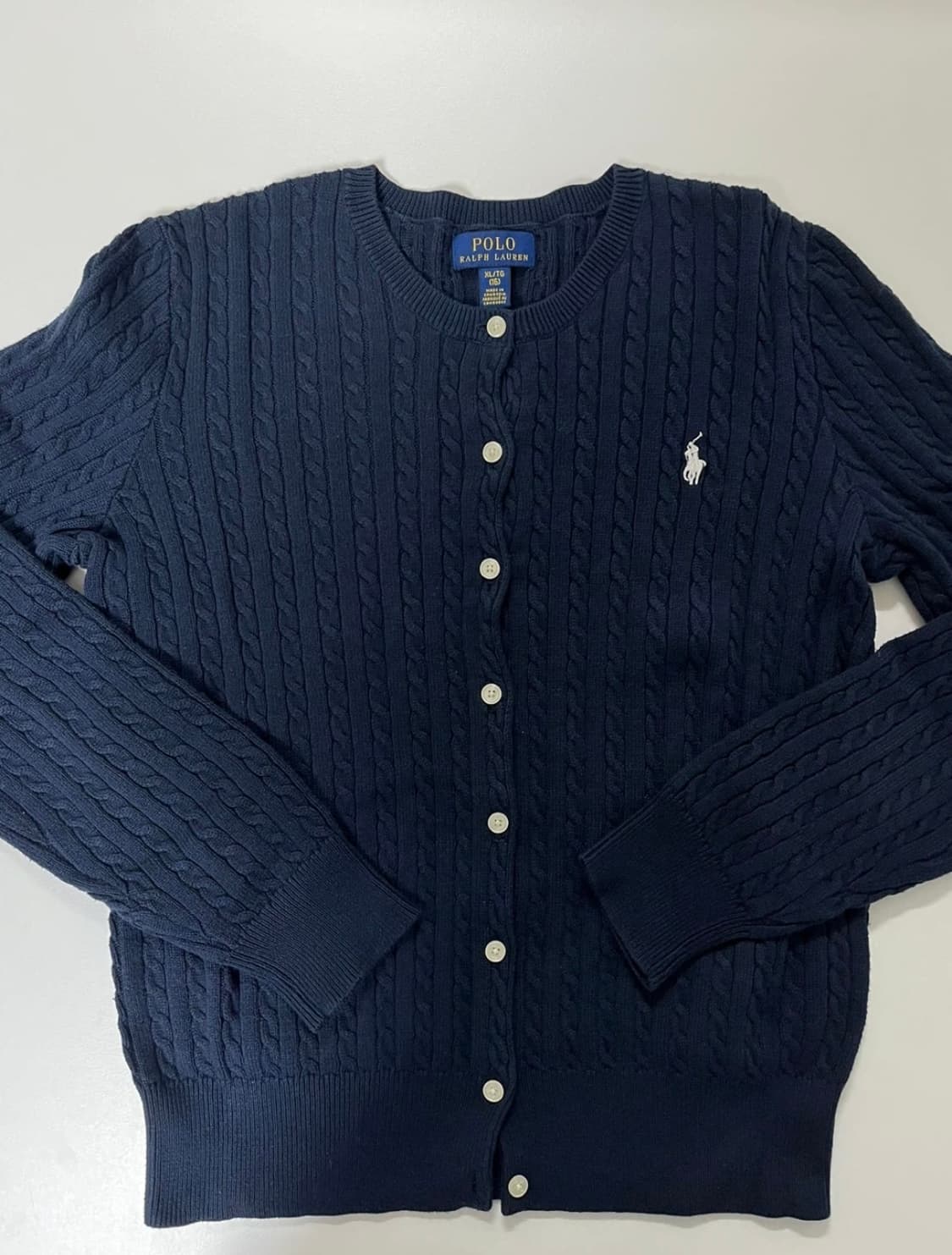 폴로 걸즈 캐이블 가디건 XL 상품이미지1