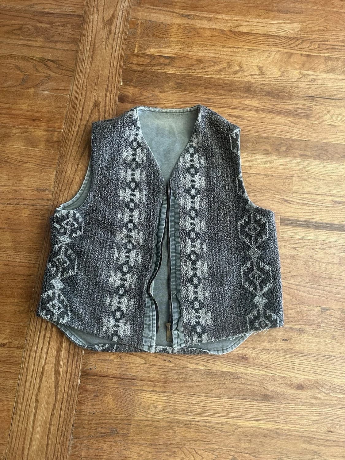 90s 빈티지 칼하트 판넬 리버시블 플리스 베스트 L 상품이미지4