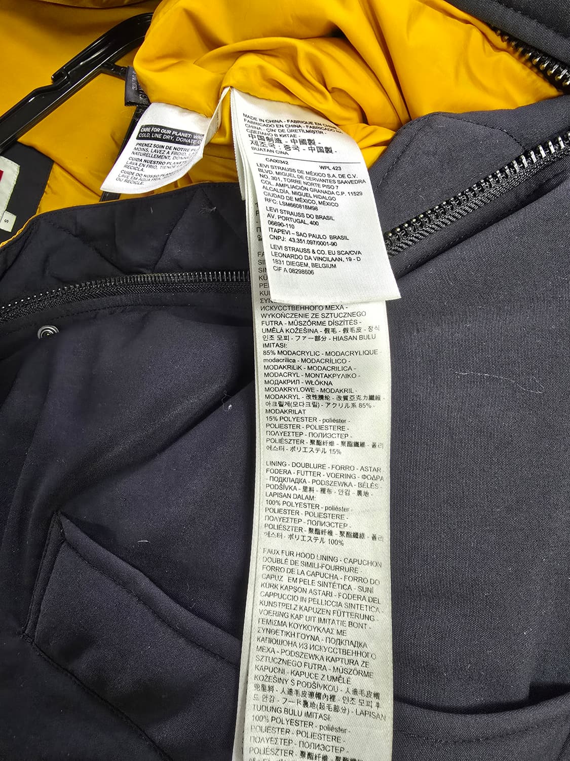 리바이스 후드 퍼 패딩점퍼 블랙 (1325) 상품이미지4