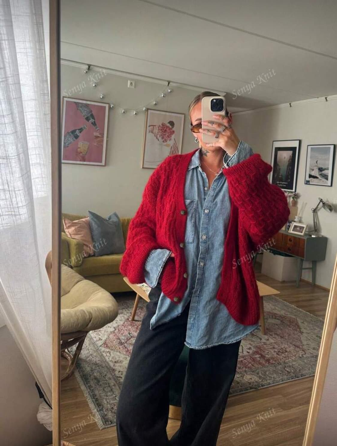 빨간 가디건 상품이미지4