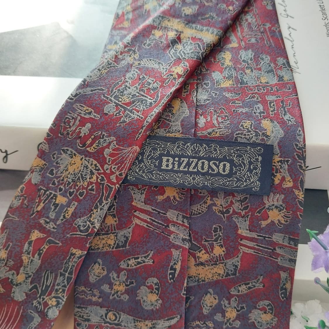 비조소 실크 와인 이집트 패턴 넥타이 9.4cm A+등급 K1313
 상품이미지6