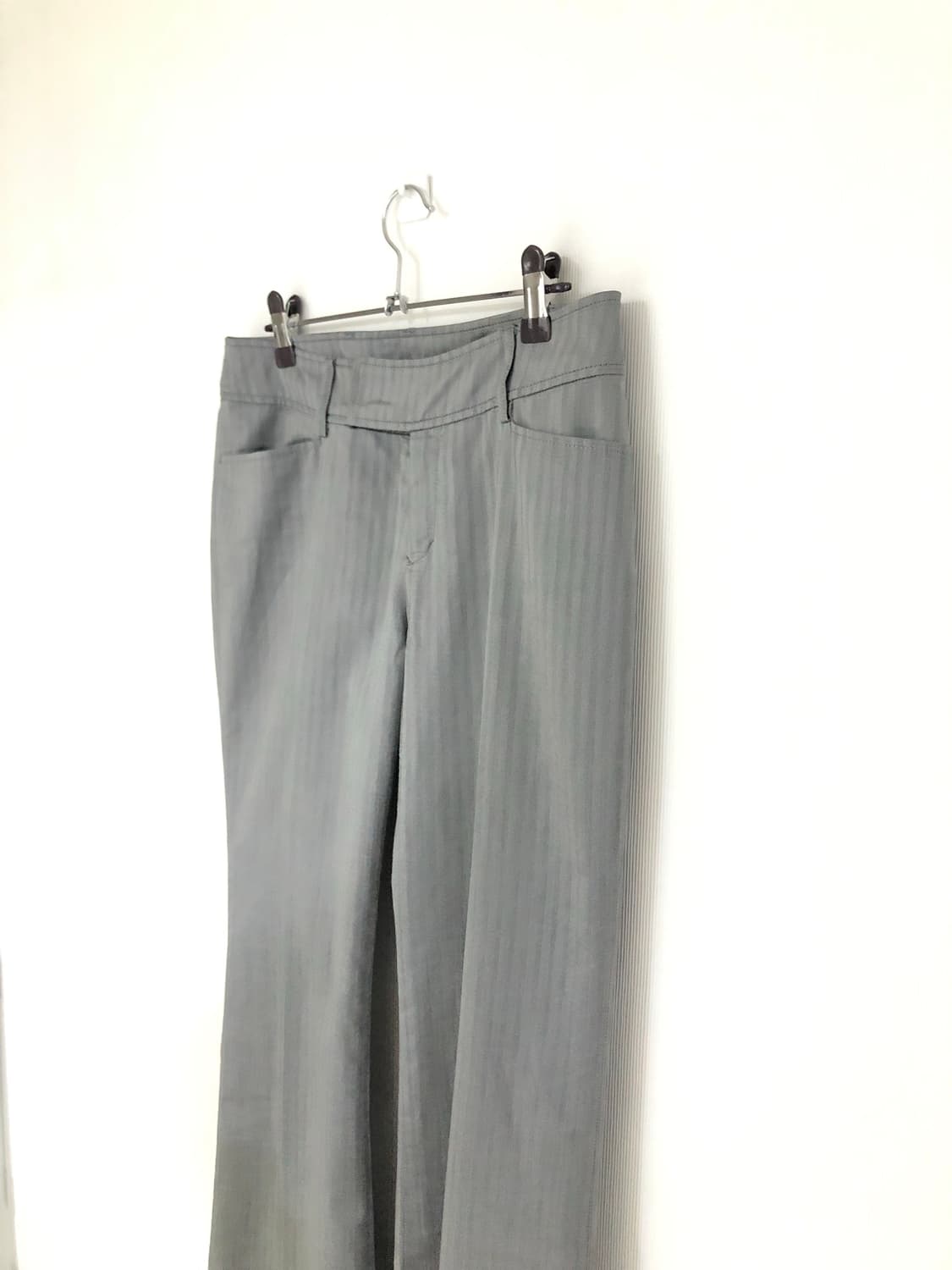 로우라이즈 세미 부츠컷 긱시크 실버 팬츠 상품이미지2