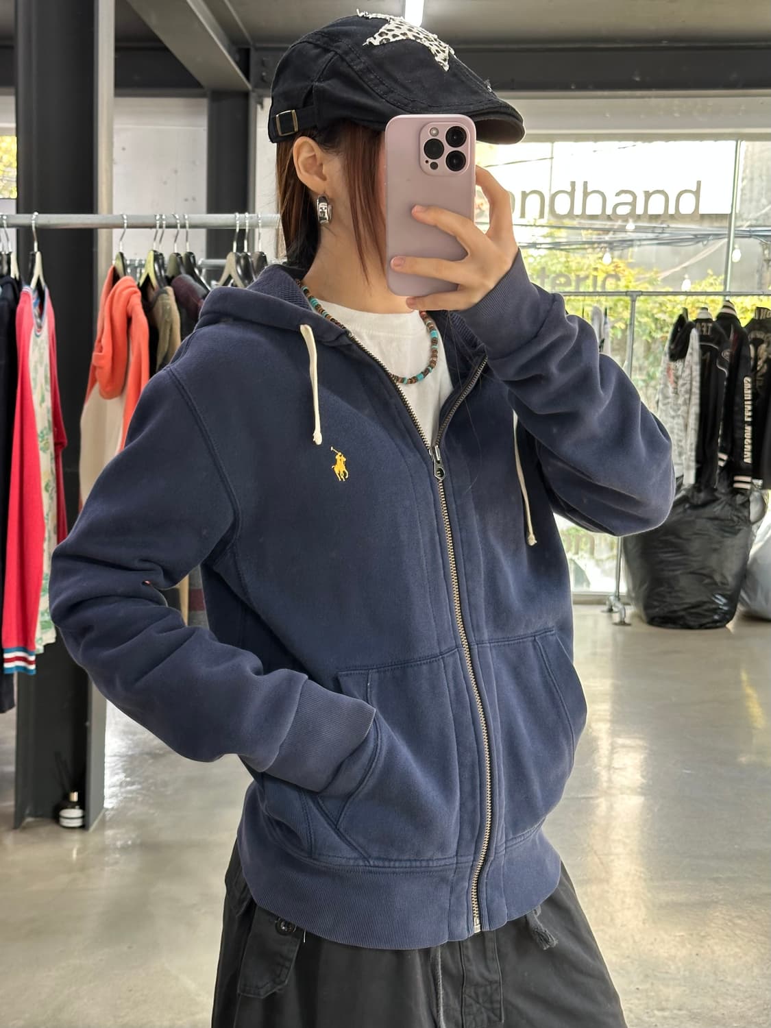 폴로랄프로렌 코튼후드집업 네이비 상품이미지4