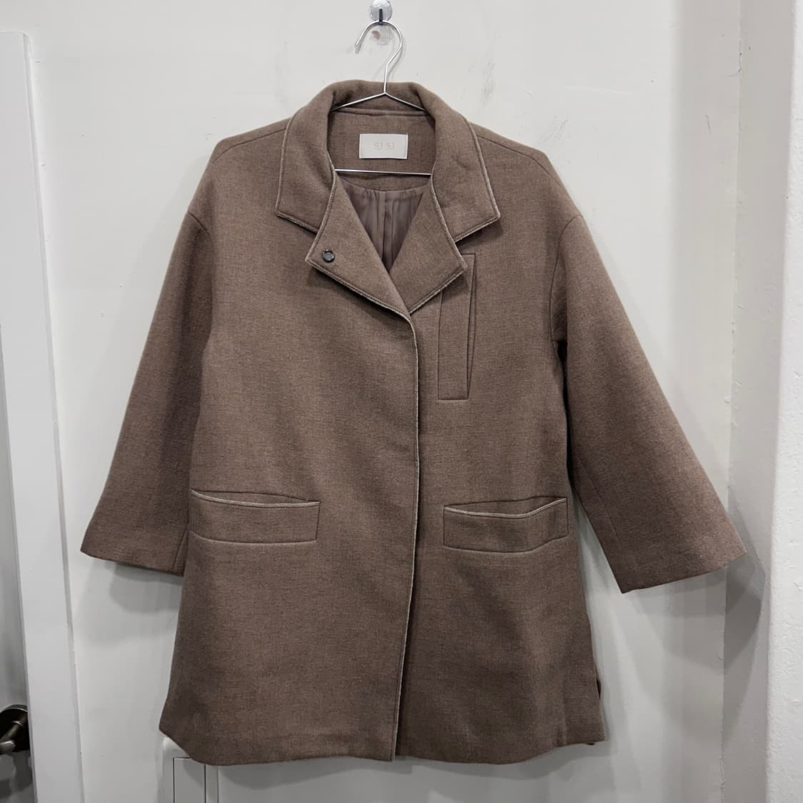 SJ SJ 울 모직 데끼 스냅 하프 코트 상품이미지2