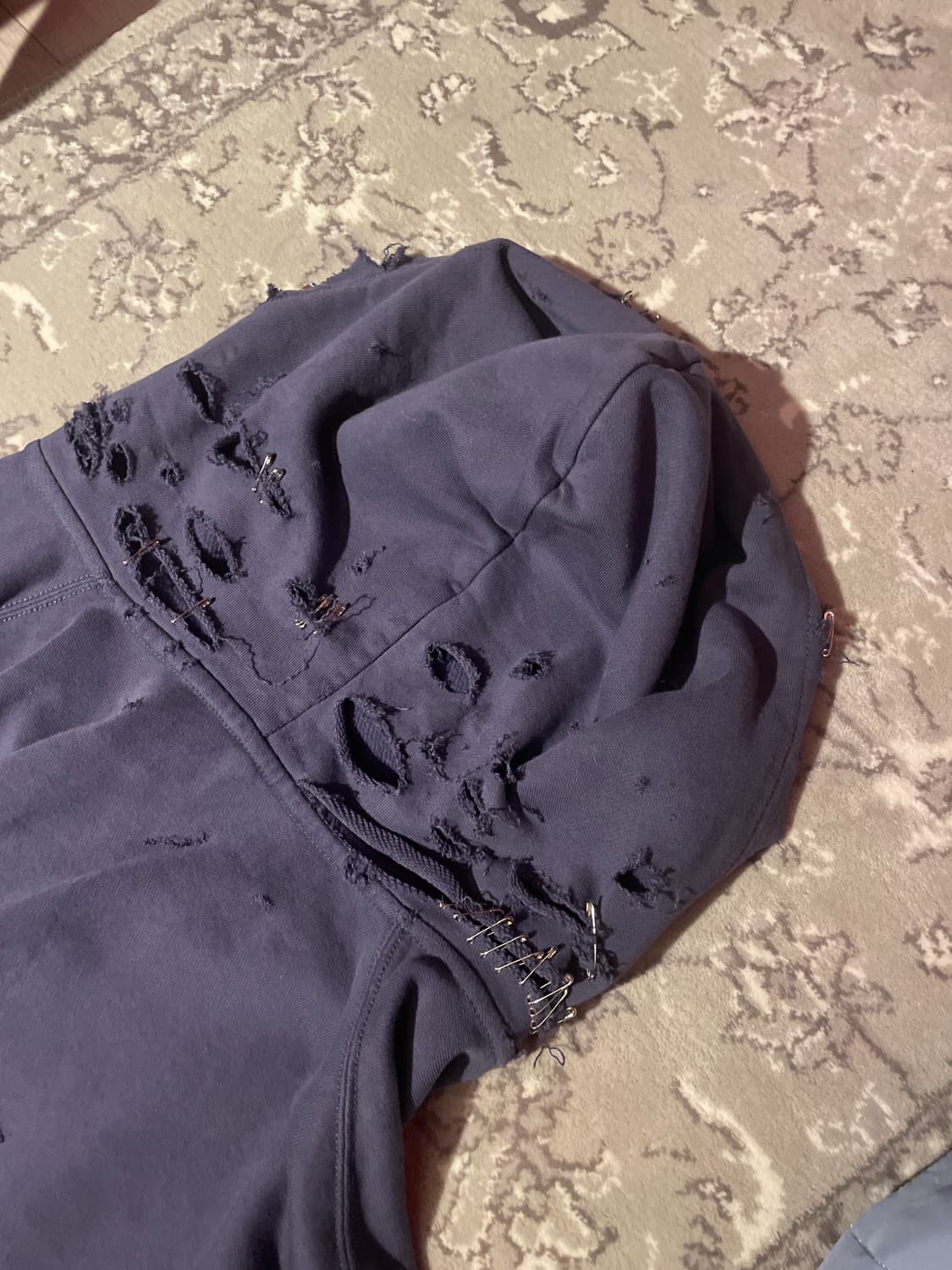 유니클로 후드집업 데미징 커스텀 상품이미지3