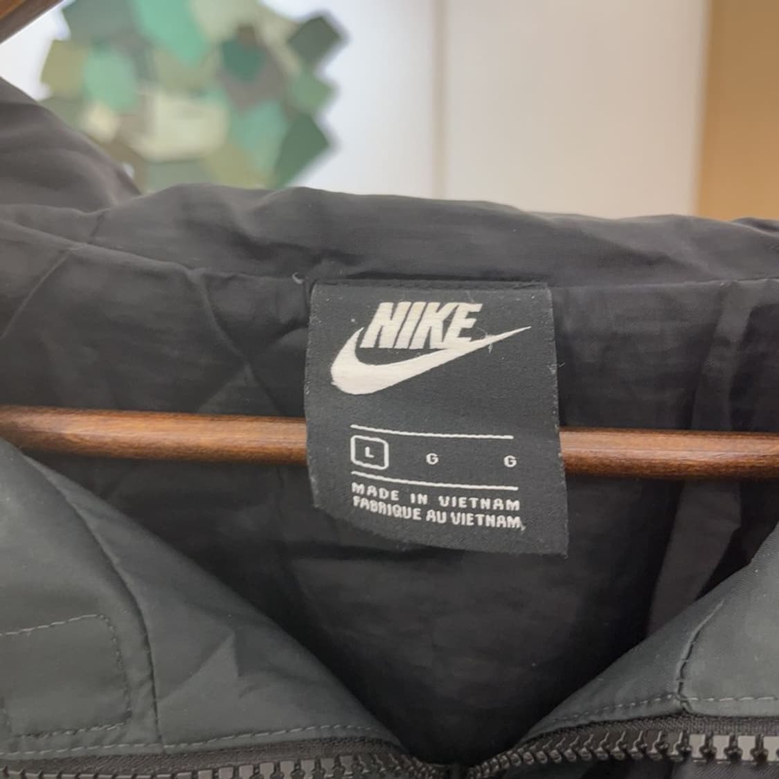 나이키 올드스쿨 빈티지 프론트 레터링 바람막이 자켓 L C07764 상품이미지5