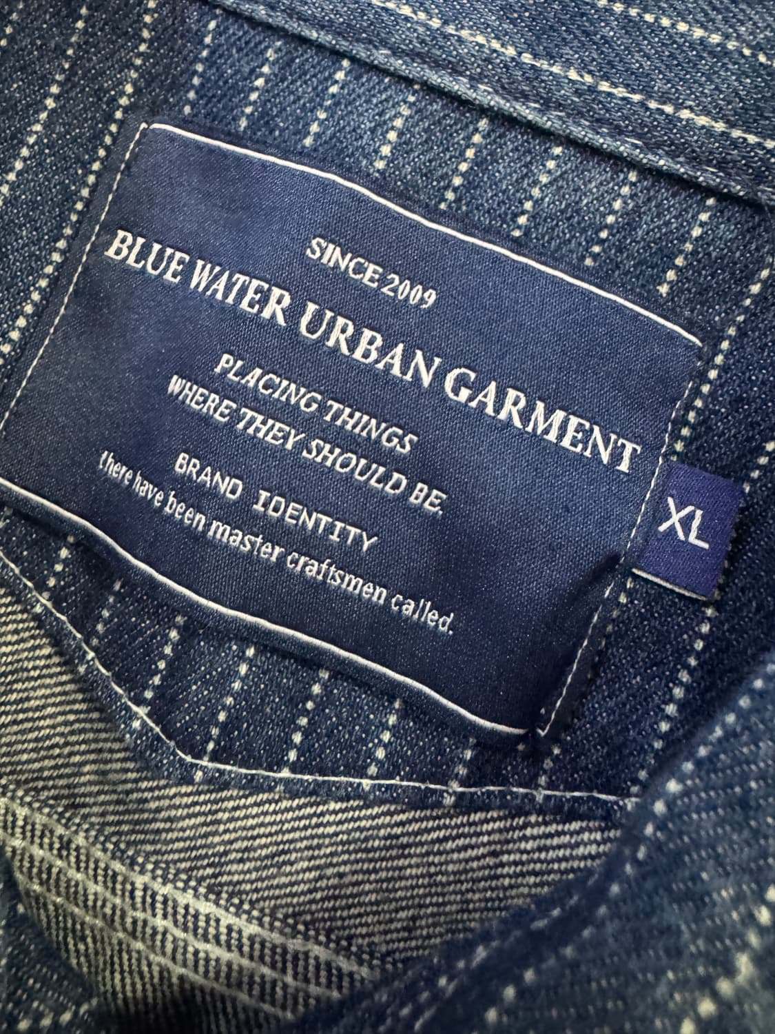 블루워터어반가먼츠 빈티지 데님 스트라이프 베스트 XL 상품이미지3