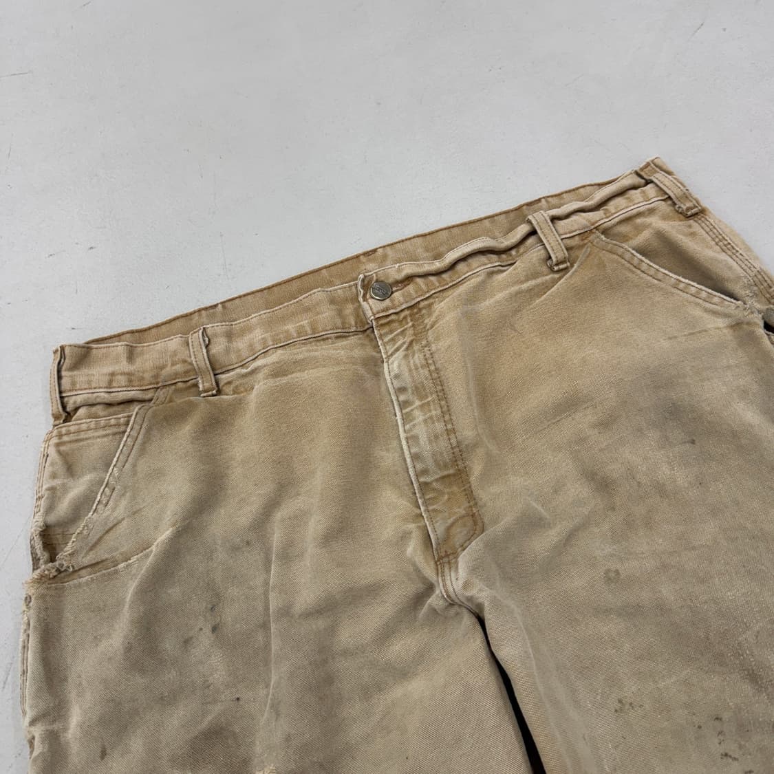 칼하트 OG 가죽패치 페이딩 카펜터 와이드 덕캔버스 워크팬츠 상품이미지4