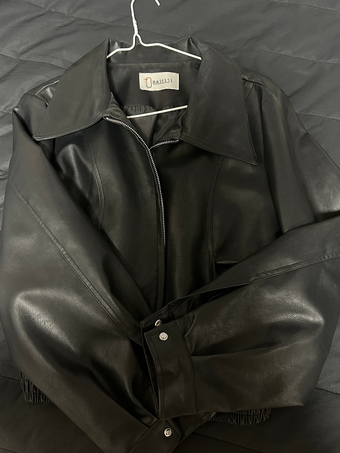 마이티지 숏 레더자켓 상품이미지1