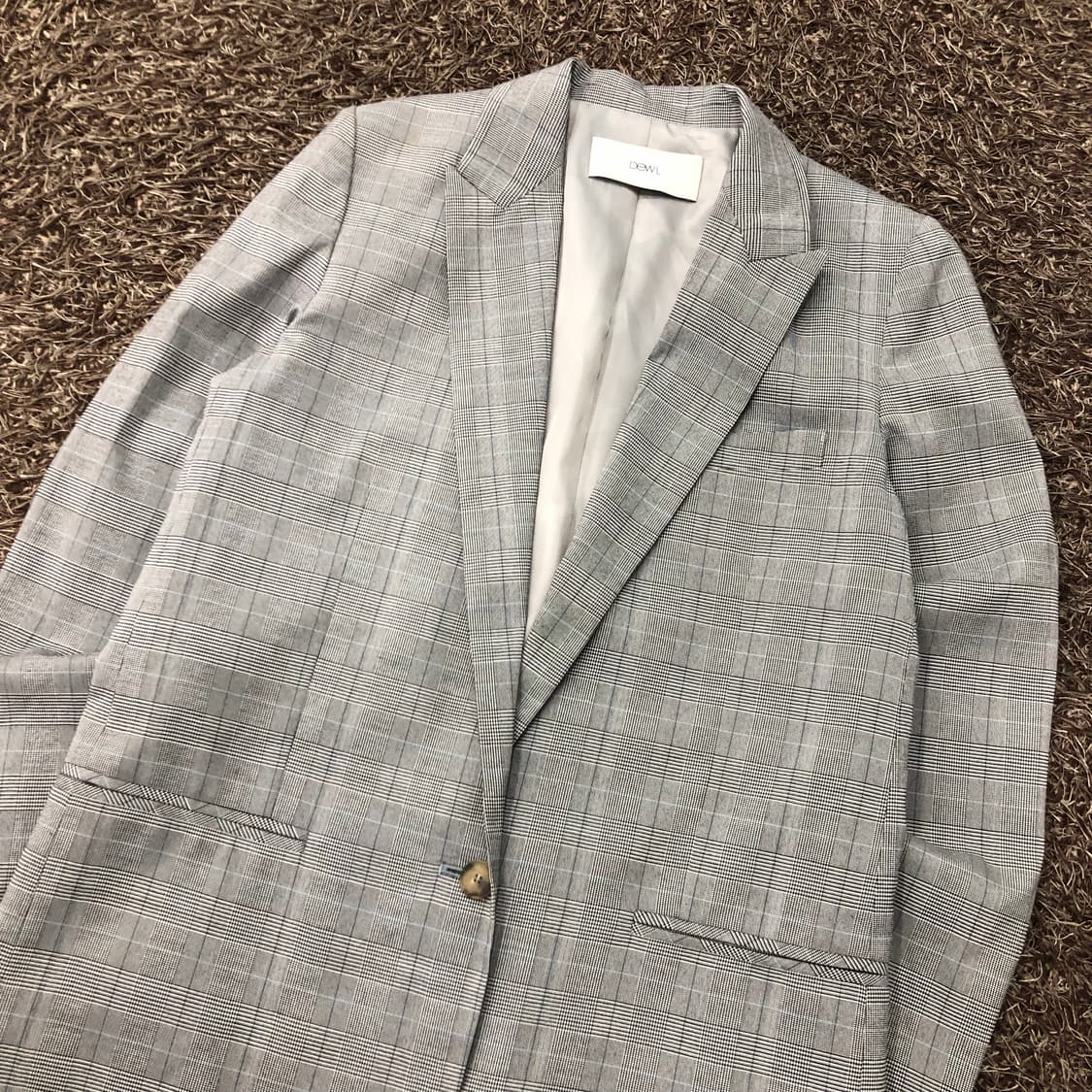 55 듀엘 체크 패턴 블레이저 자켓 상품이미지2