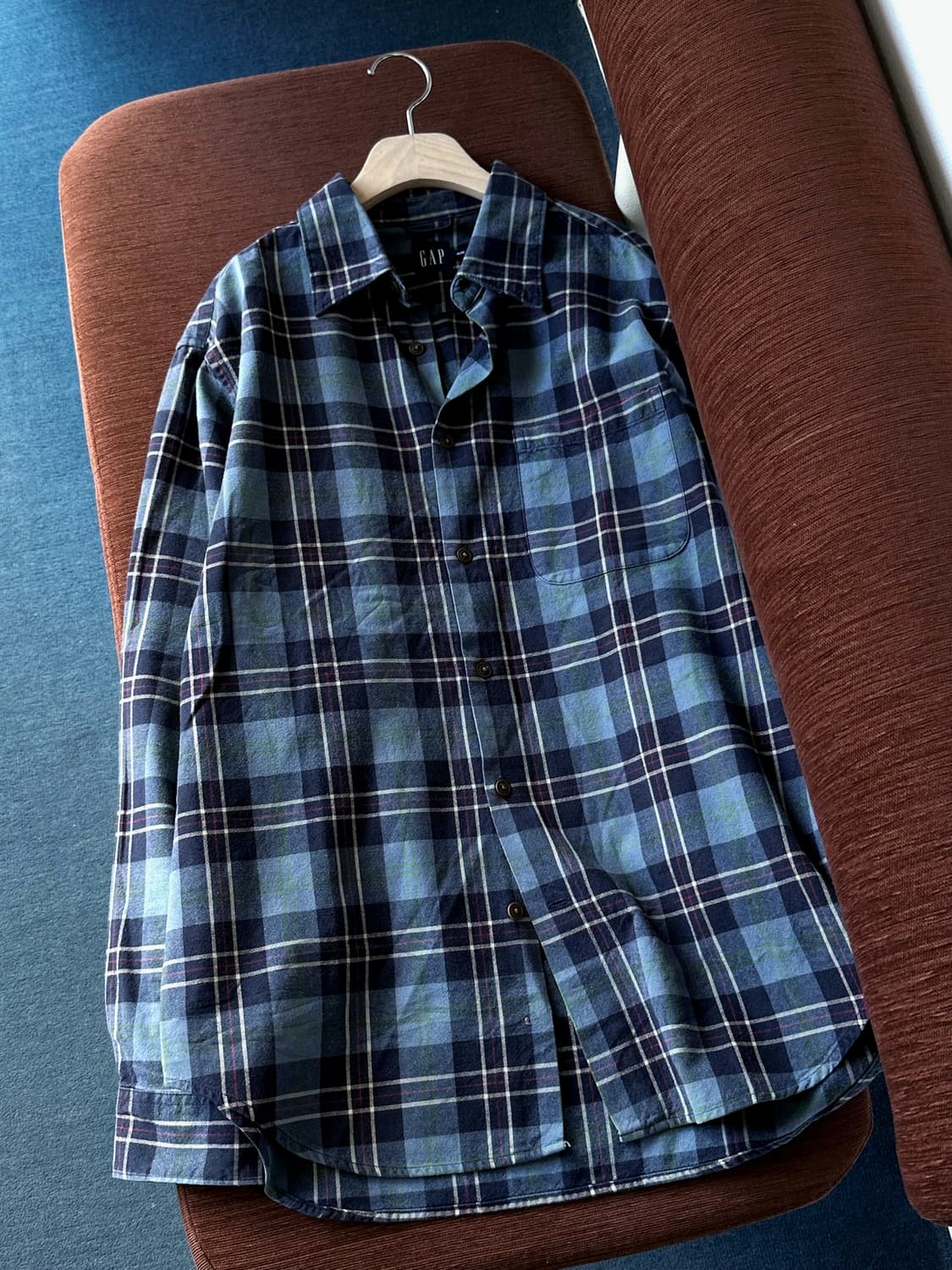 Cotton woven check wide shirt 상품이미지2