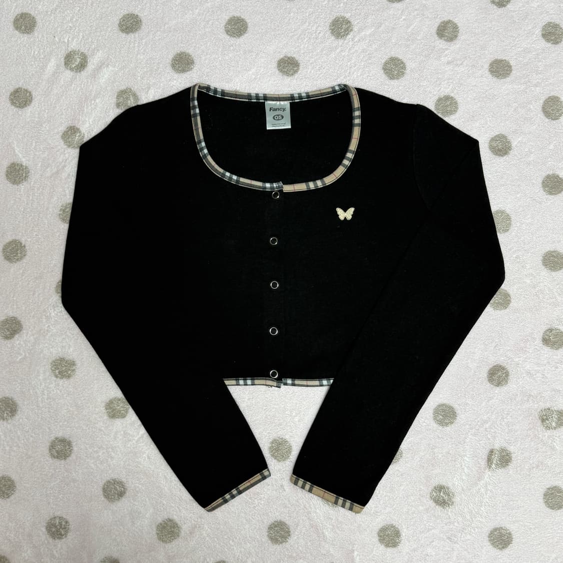 팬시클럽 나비 크롭가디건 나시 세트 상품이미지3