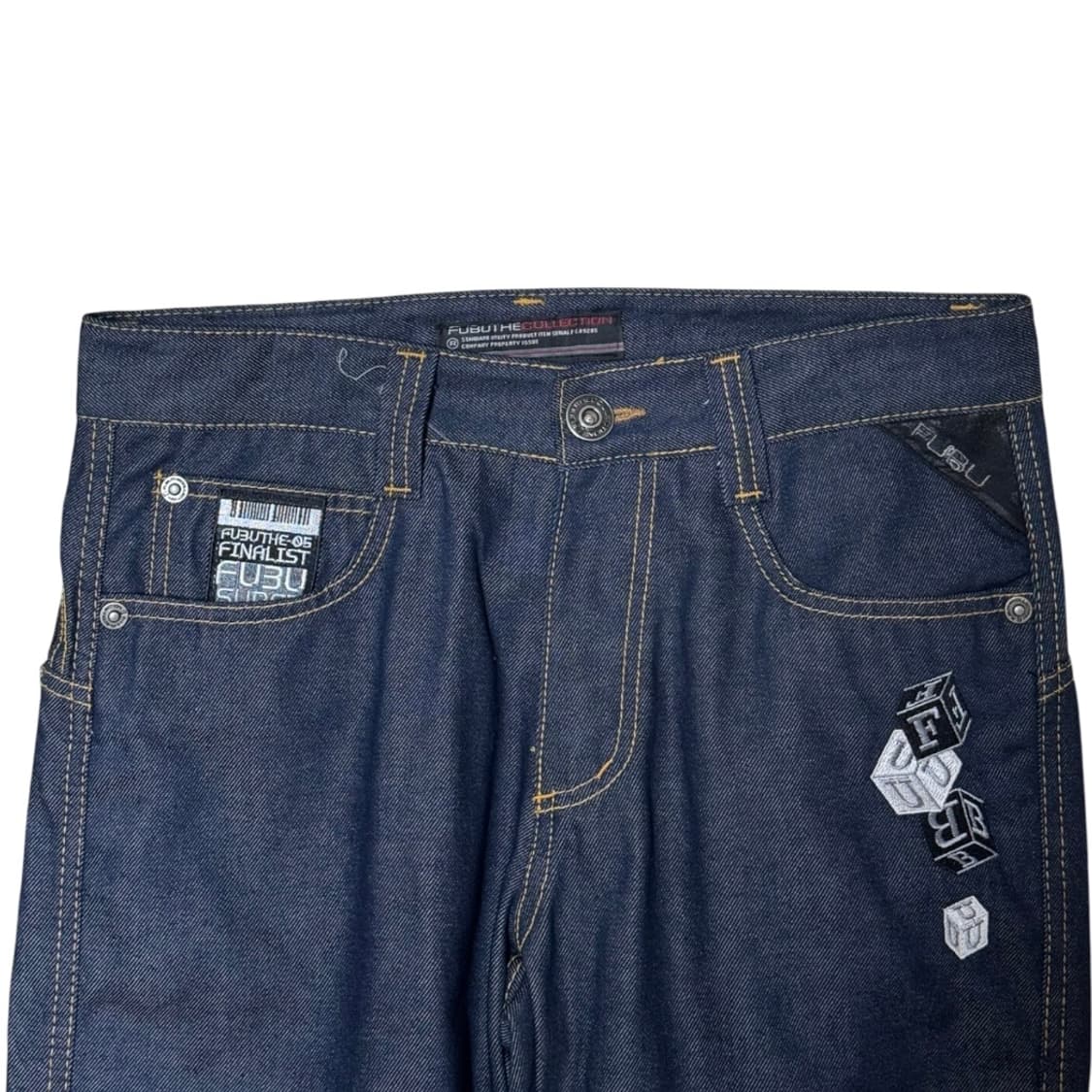 푸부 올드스쿨 다이스 자수 비즈 빅로고 생지 데님팬츠 상품이미지5