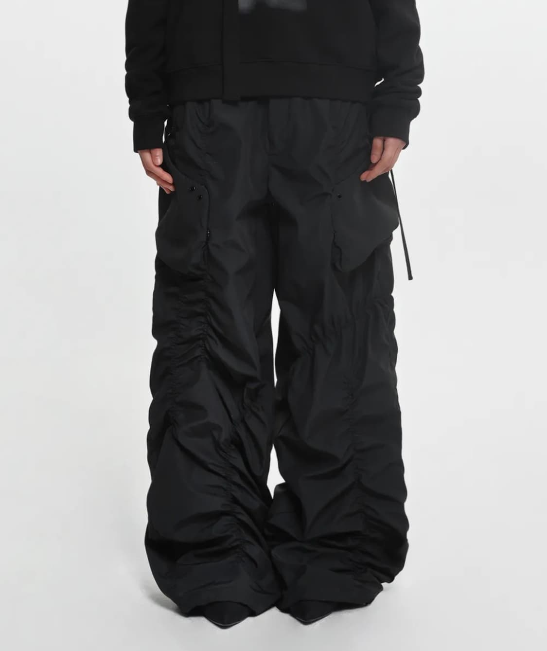 SMOCKING CONVEX PANTS (UNISEX) BLACK 2 상품이미지1