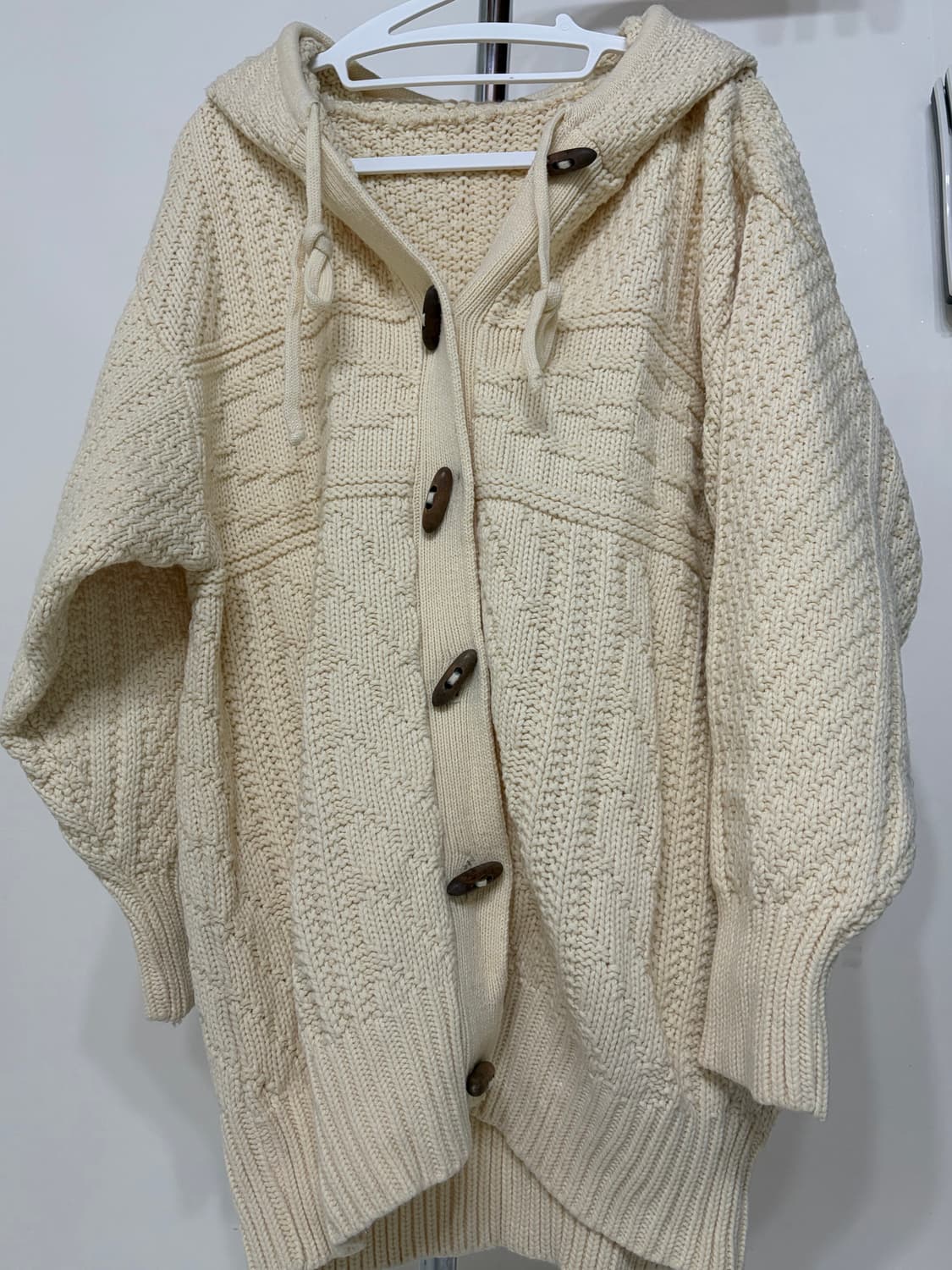 아이보리 니트 후드 가디건 상품이미지1