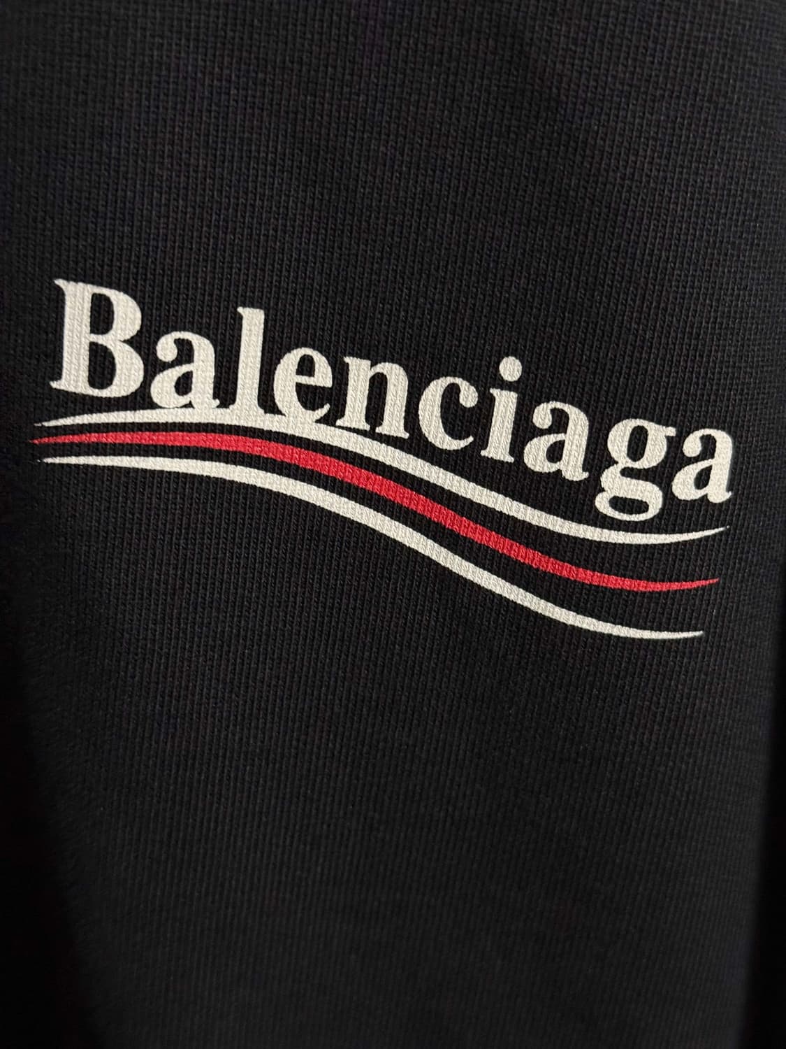 발렌시아가 웨이브로고 맨투맨 블랙 L 상품이미지4