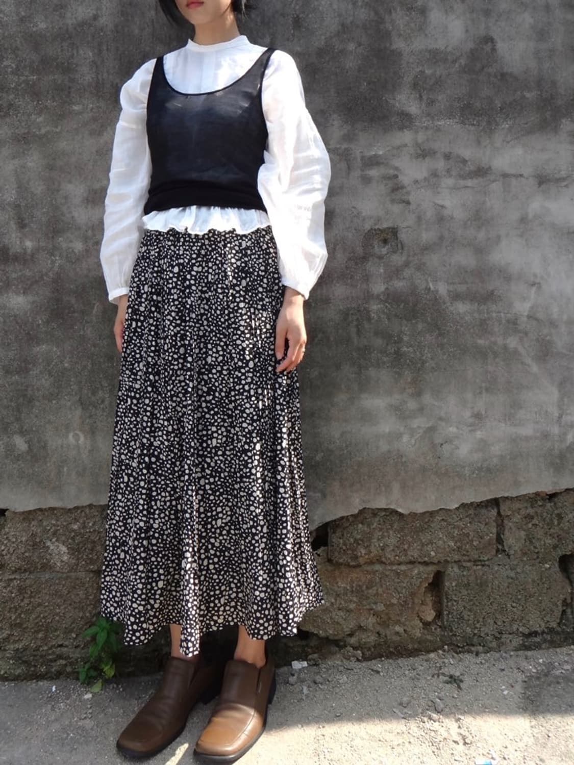 Pebble banding skirt / black 상품이미지2