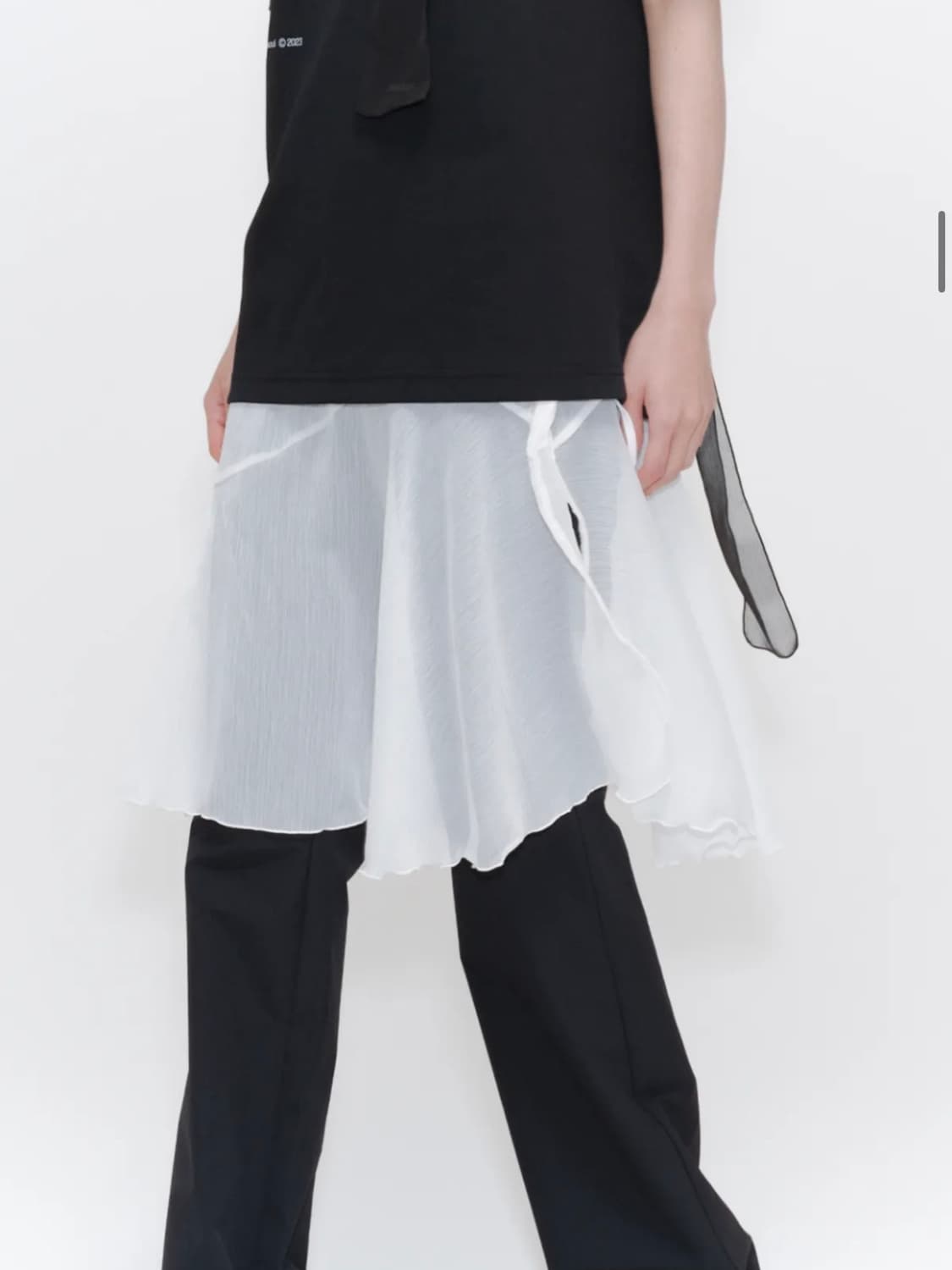 미세키서울 시어 레이어드 랩 스커트 상품이미지4