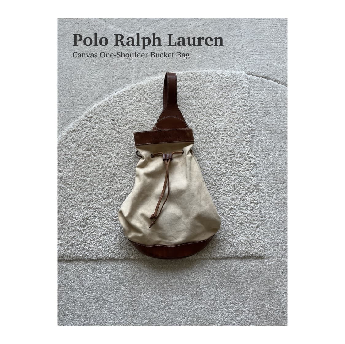 폴로 랄프 로렌 레더 캔버스 원숄더 버킷백 상품이미지1