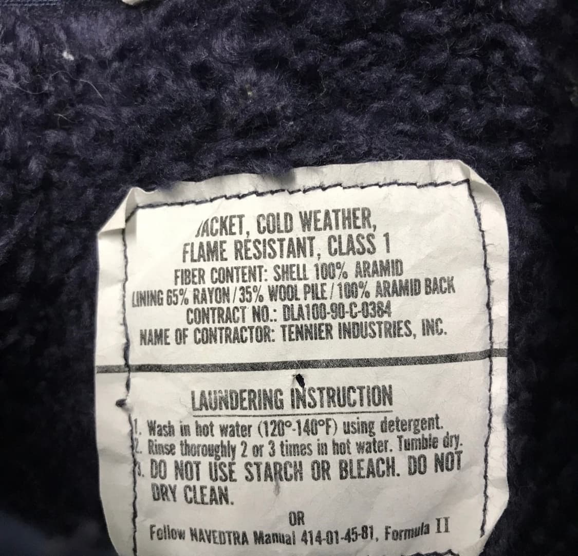 미해군 og 아라미드 a-2 덱자켓 라지 상품이미지3