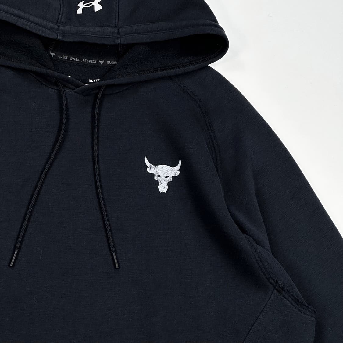 언더아머 로고 트레이닝 블랙 후드티 (XL) 상품이미지3