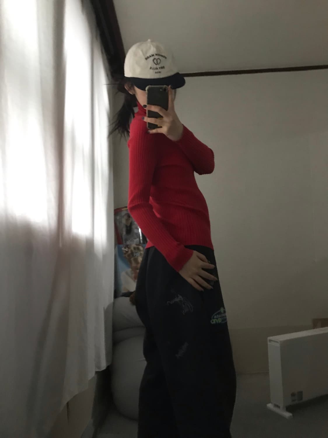 타미힐피거 레드 딱붙핏 니트집업 상품이미지3