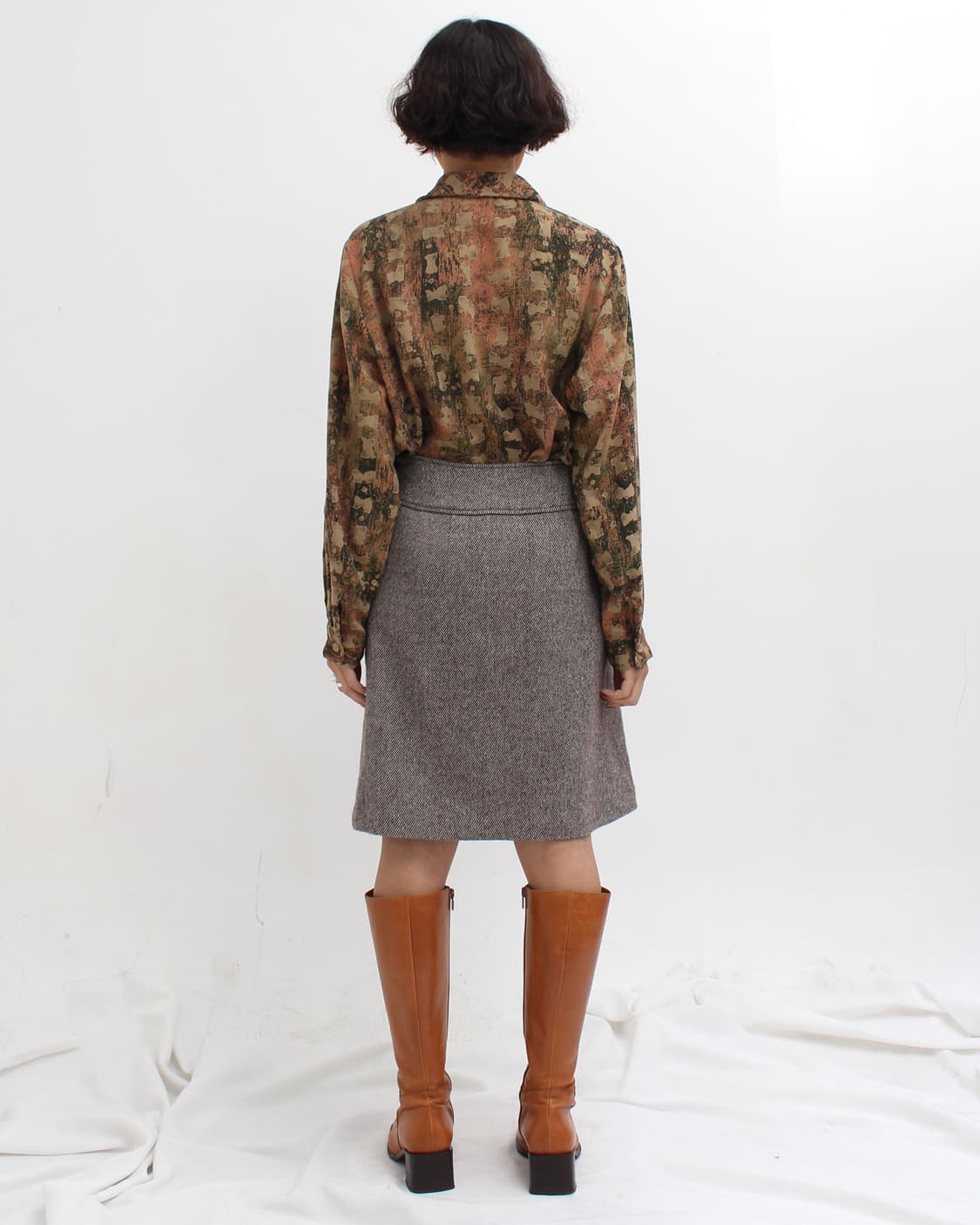 일본 빈티지 수채화 패턴 블라우스 상품이미지9