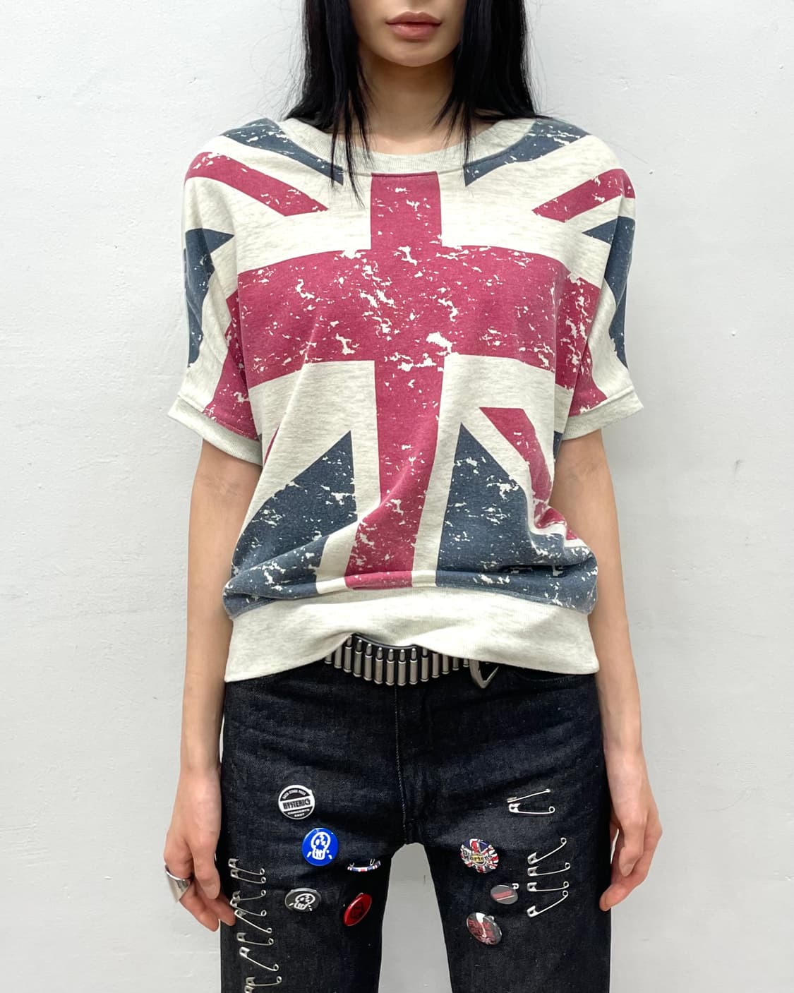  Big American flag washing ivory T-shirt 상품이미지2