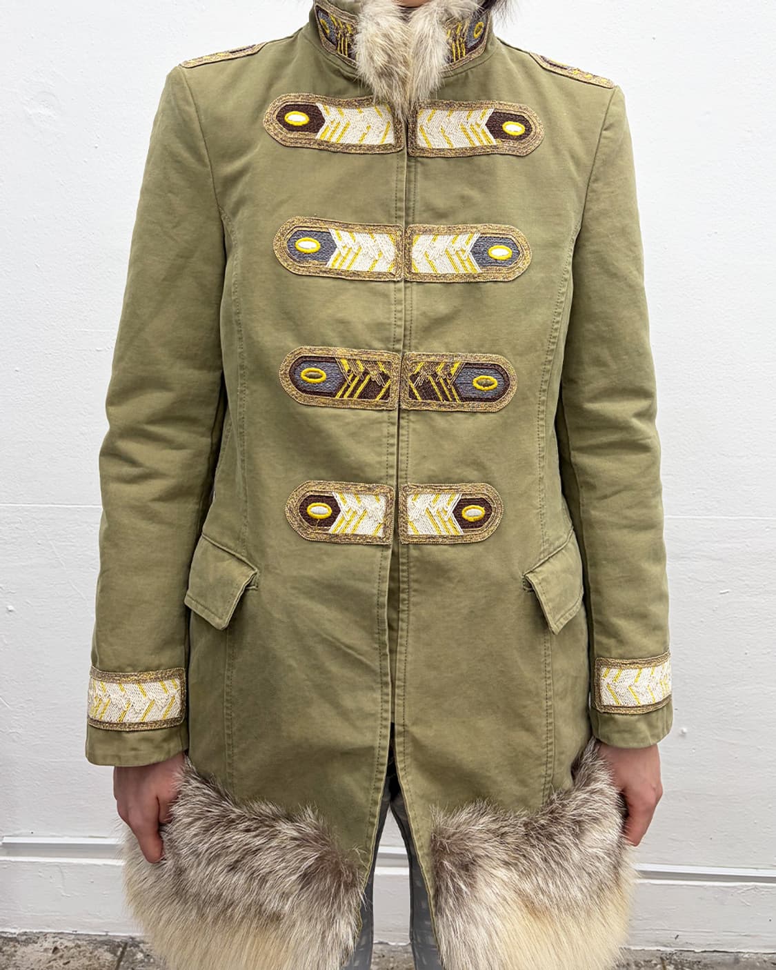 에르마노 설비노 퍼 트리밍 나폴레옹 코트 상품이미지4