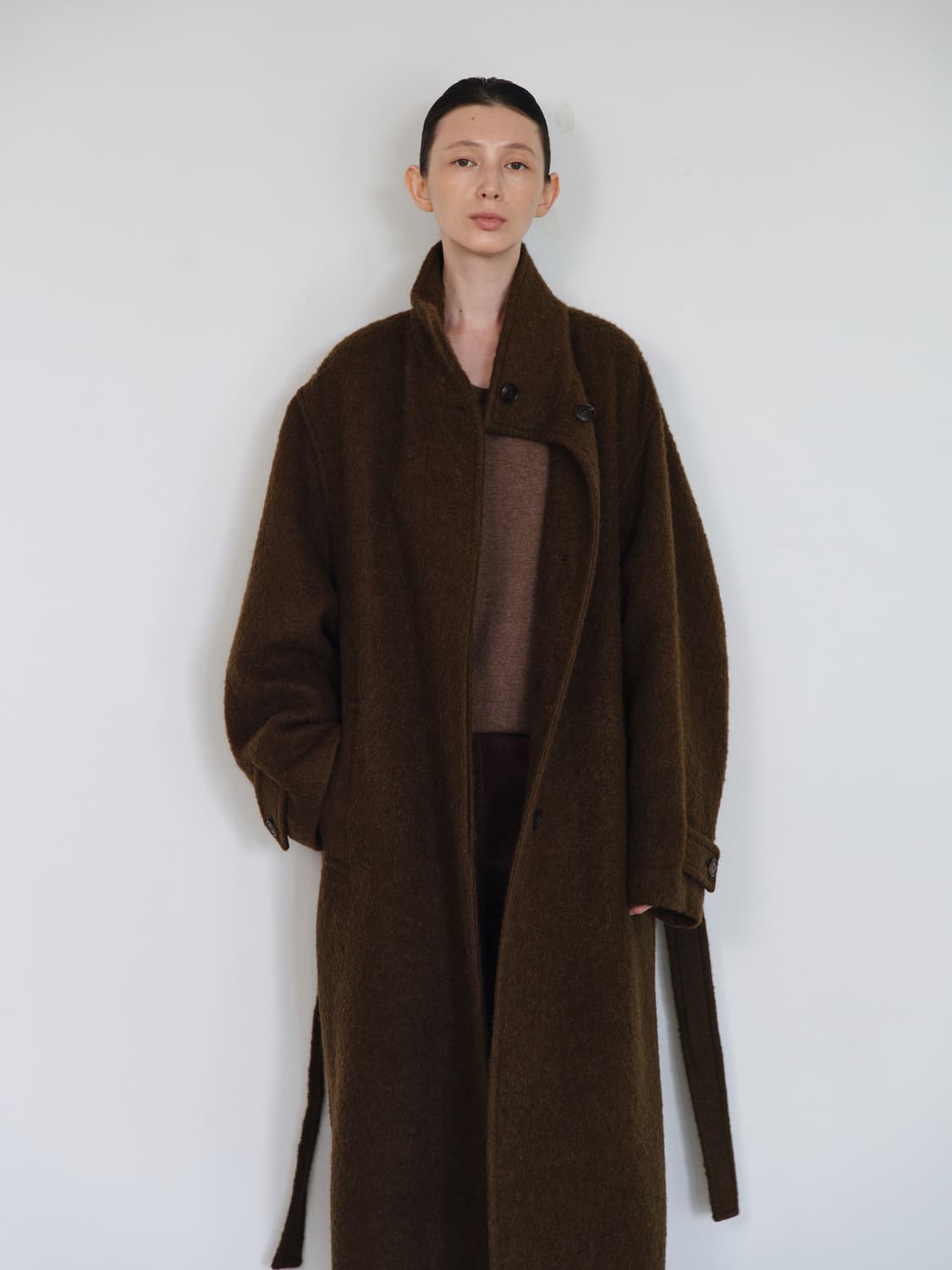 레이스 rrace 코트 브라운 상품이미지2