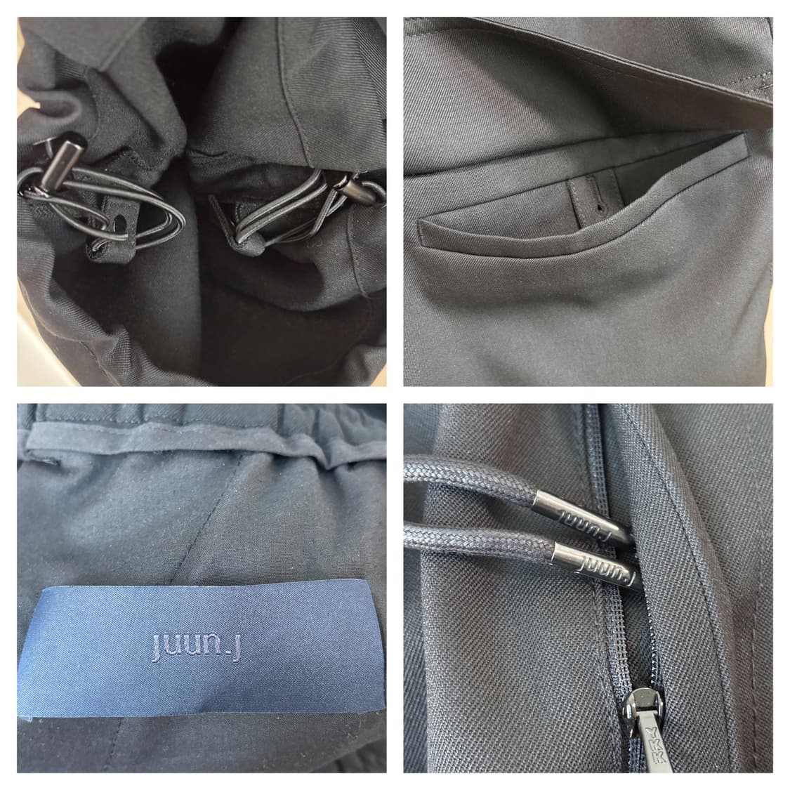 25SS새상품급)준지 와이드 울 퍼커링 밴딩팬츠48/블랙 상품이미지5