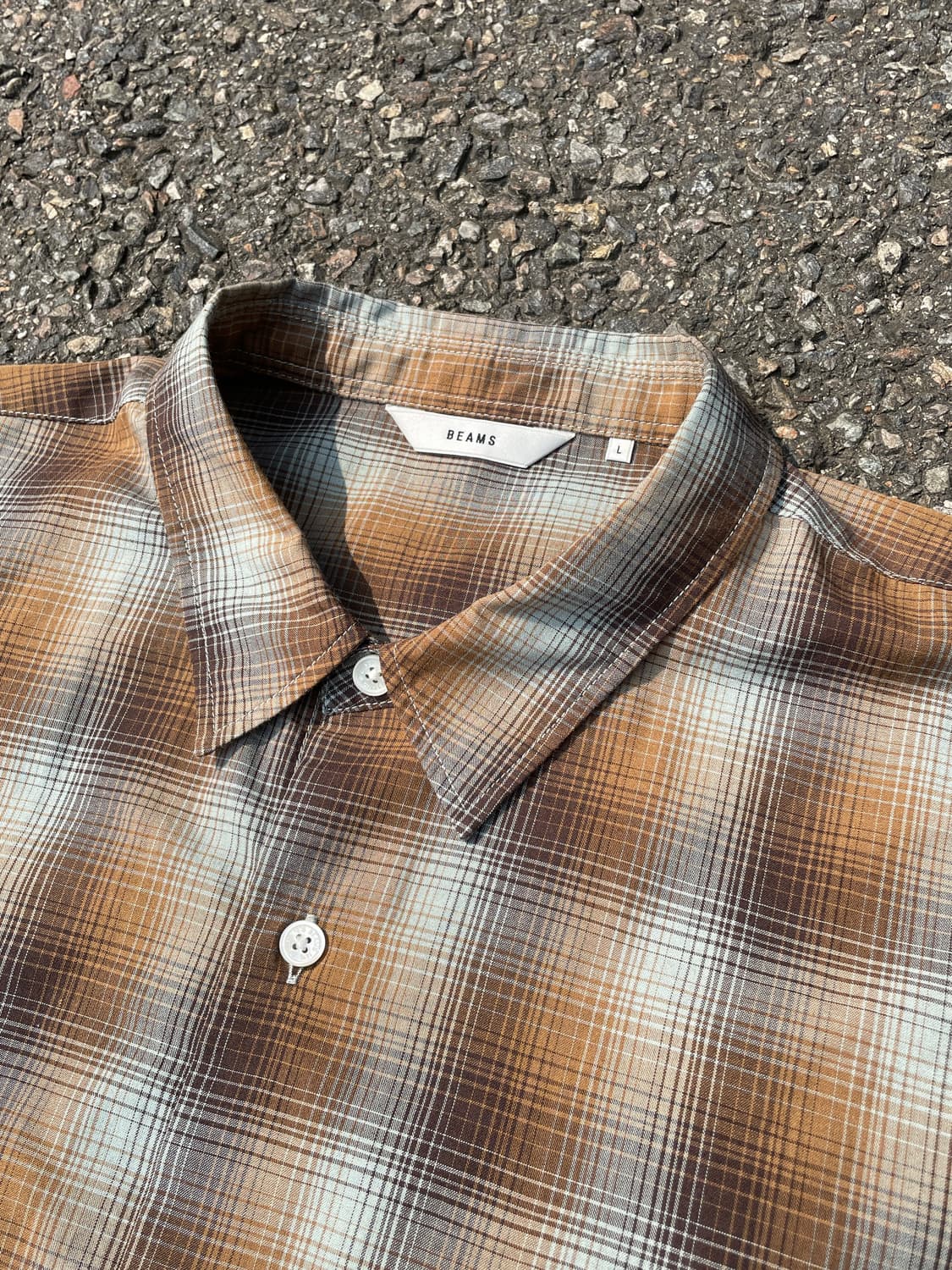 빔즈 BEAMS Ombre Check Easy Shirt 상품이미지3