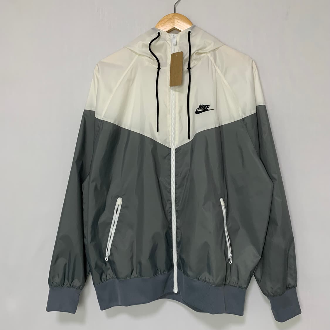 나이키 윈드러너 후드 바람막이 집업 점퍼 화이트 민트그레이 XL 상품이미지2