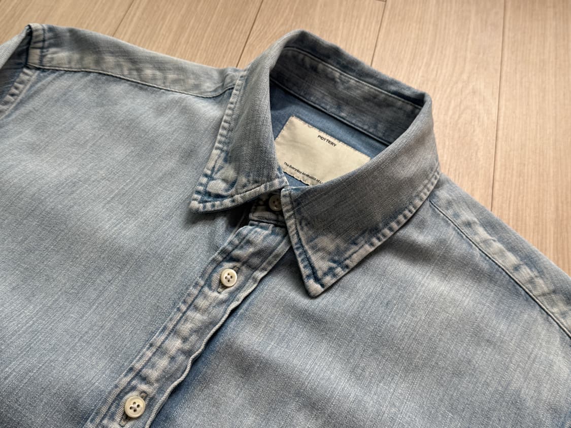 포터리/버튼다운 데님 셔츠 라이트블루/2 상품이미지2