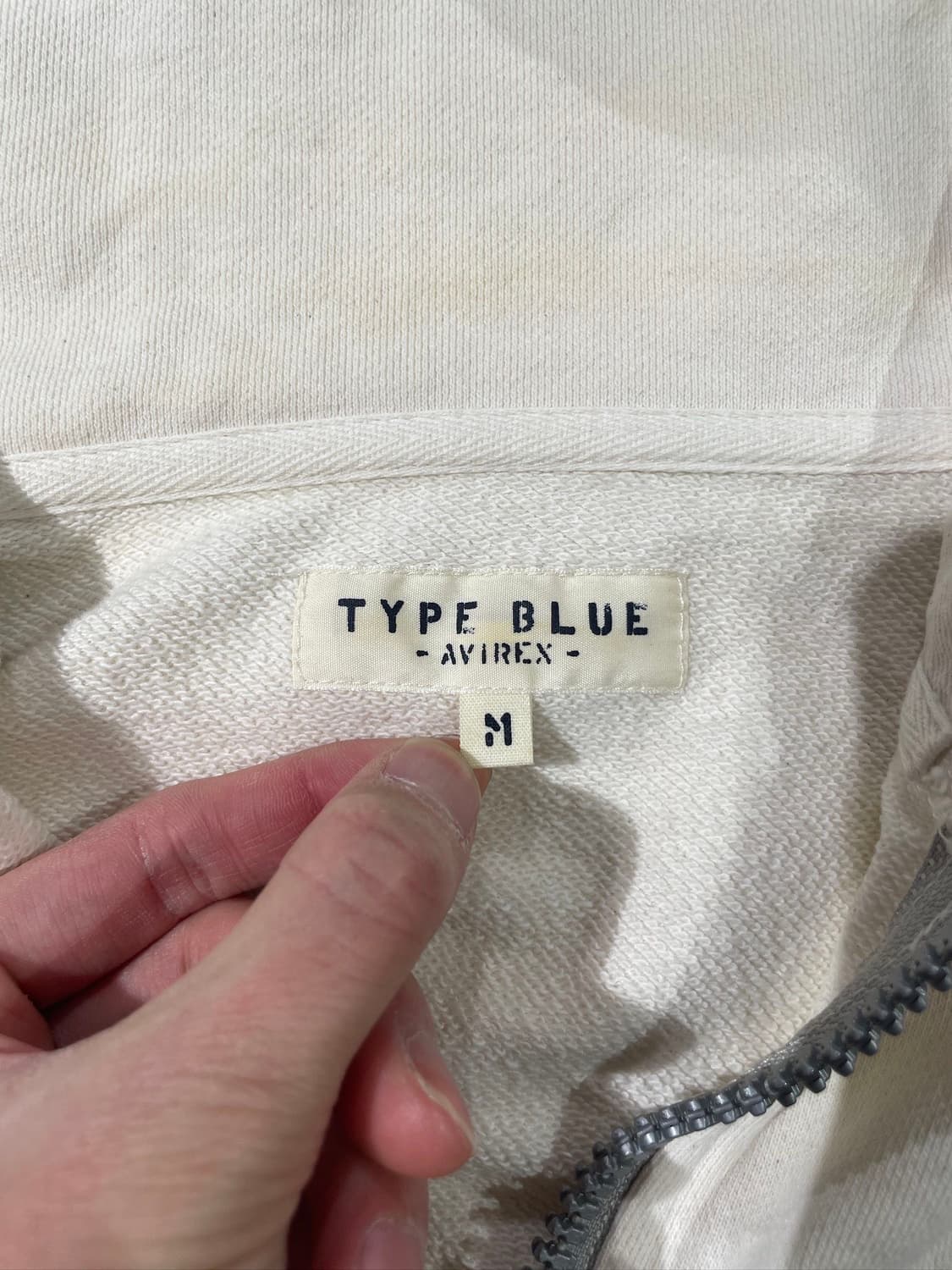 아비렉스 크림 타입 블루 army 후디 집업 상품이미지7