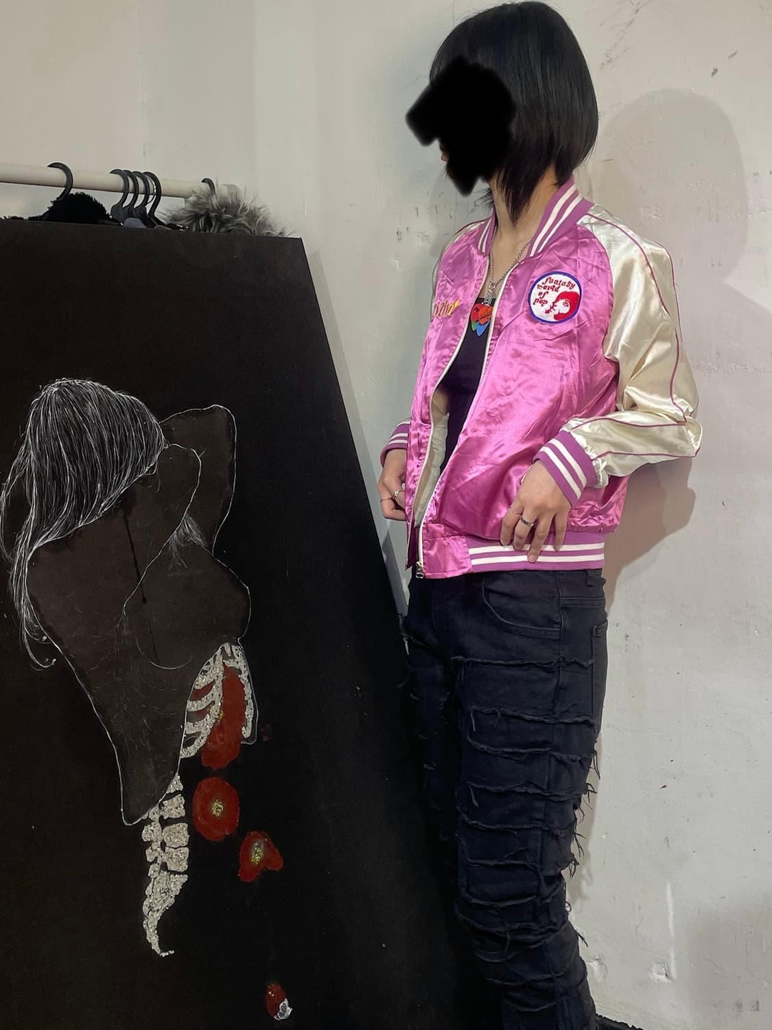 JPN 일본빈티지 y2k 핑크 스카잔 빅로고 갸루 스카쟌 S 상품이미지1