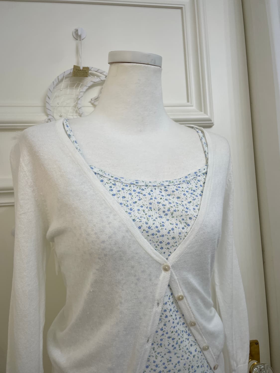 white blue flower pure top set 상품이미지3