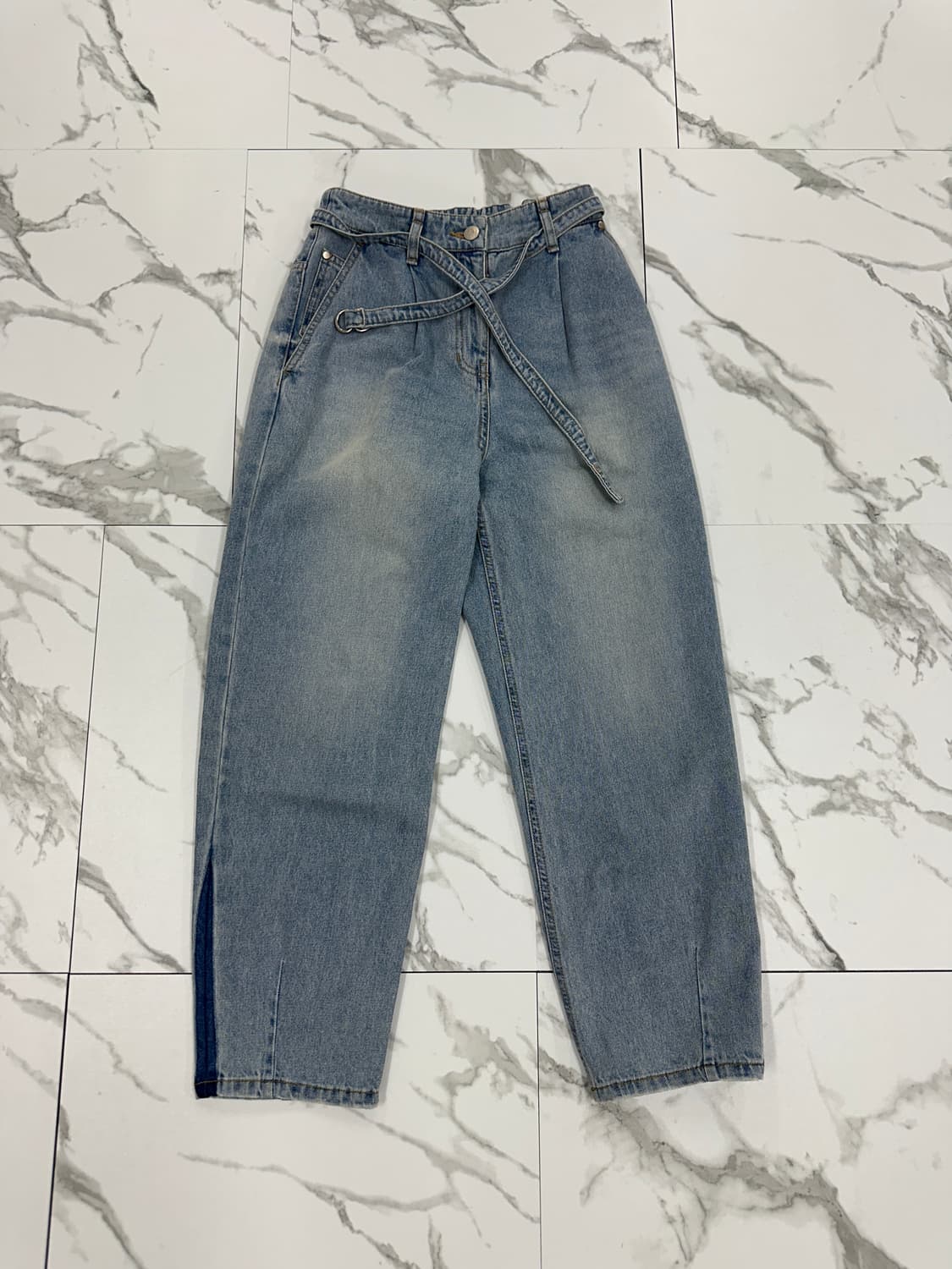 시스템 벨티드 데님 팬츠 상품이미지1