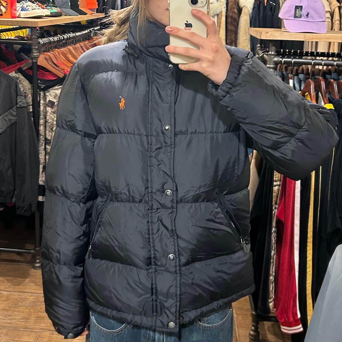 [HI] 폴로 숏 패딩 블랙 상품이미지1