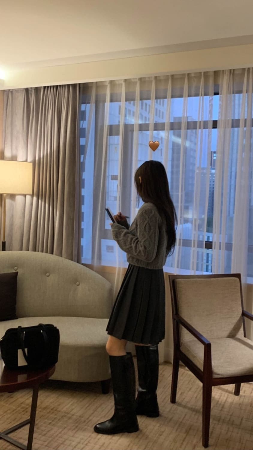 미엘 miel 크림 가디건 꽈배기 크롭 울50 그레이 상품이미지3