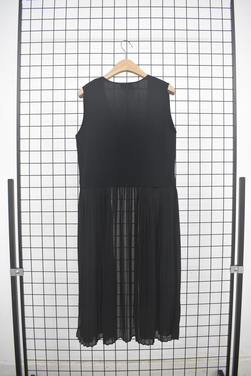 Black Chiffon Layered Long Vest 상품이미지3