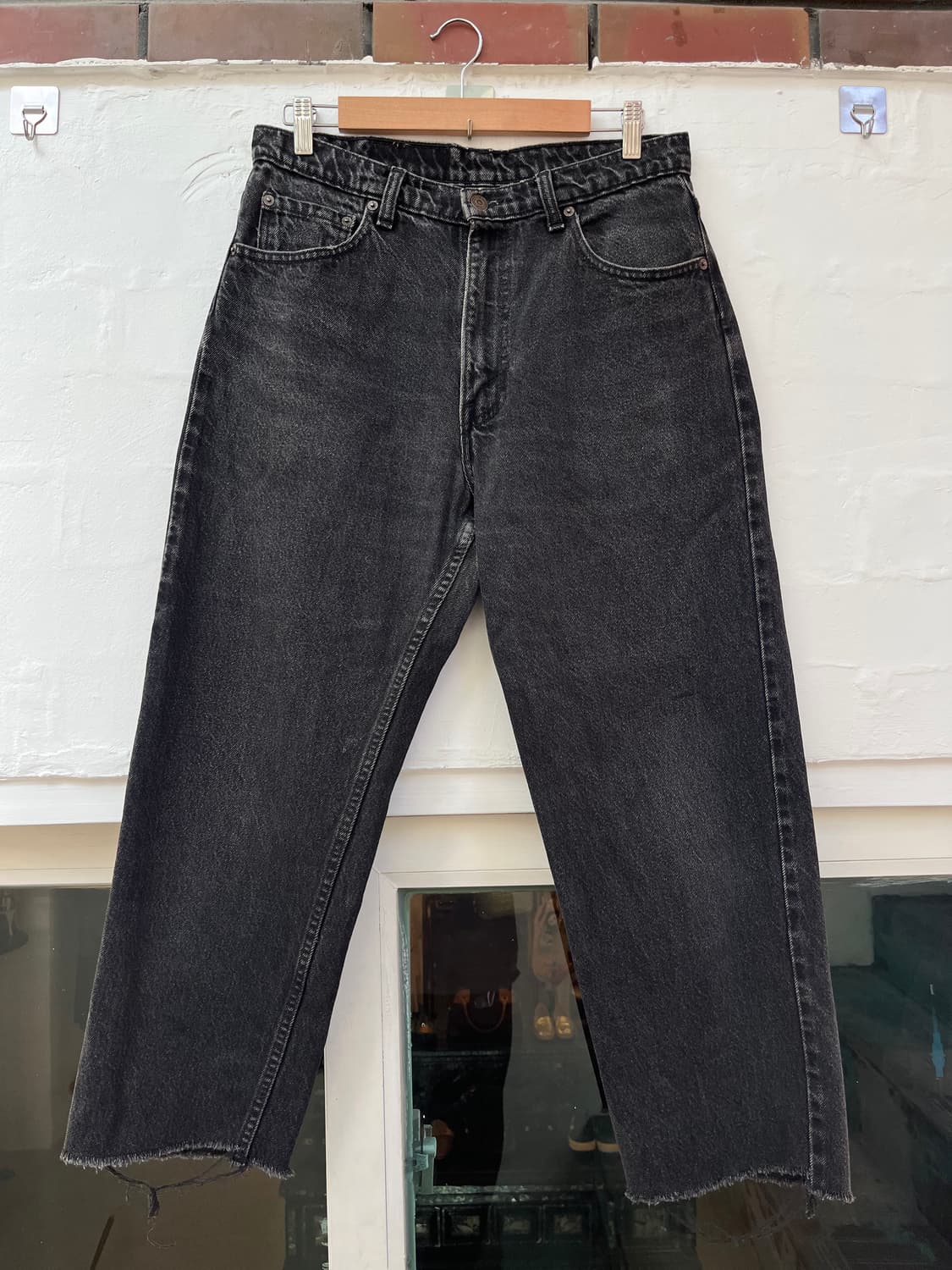 Levis 550 흑청 데님팬츠 컷팅진 W34 상품이미지1