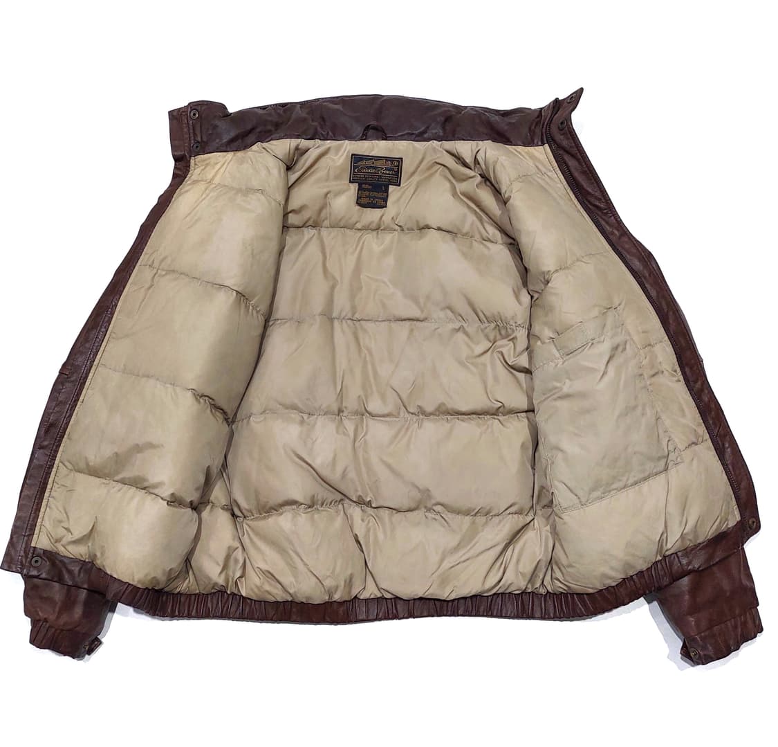 에디바우어 90s 가죽패딩 레더 구스다운 L 105 상품이미지8