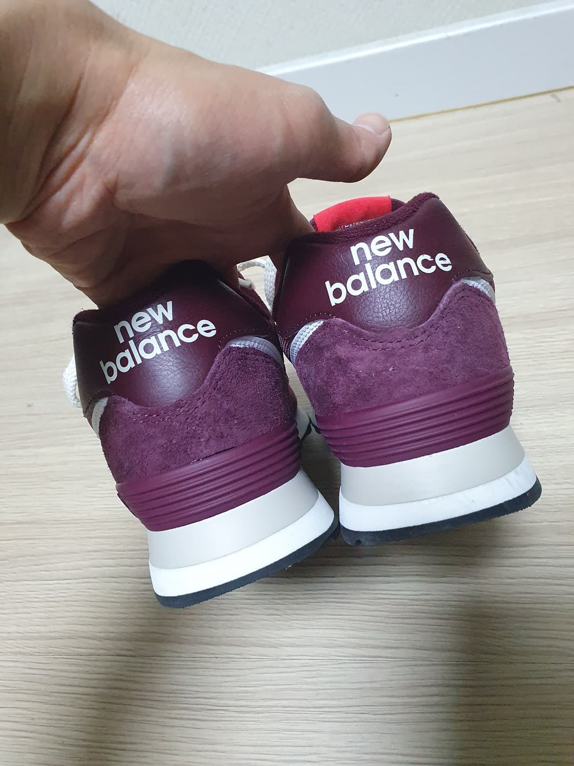 뉴발란스 574 버건디 스웨이드 운동화 270 상품이미지6