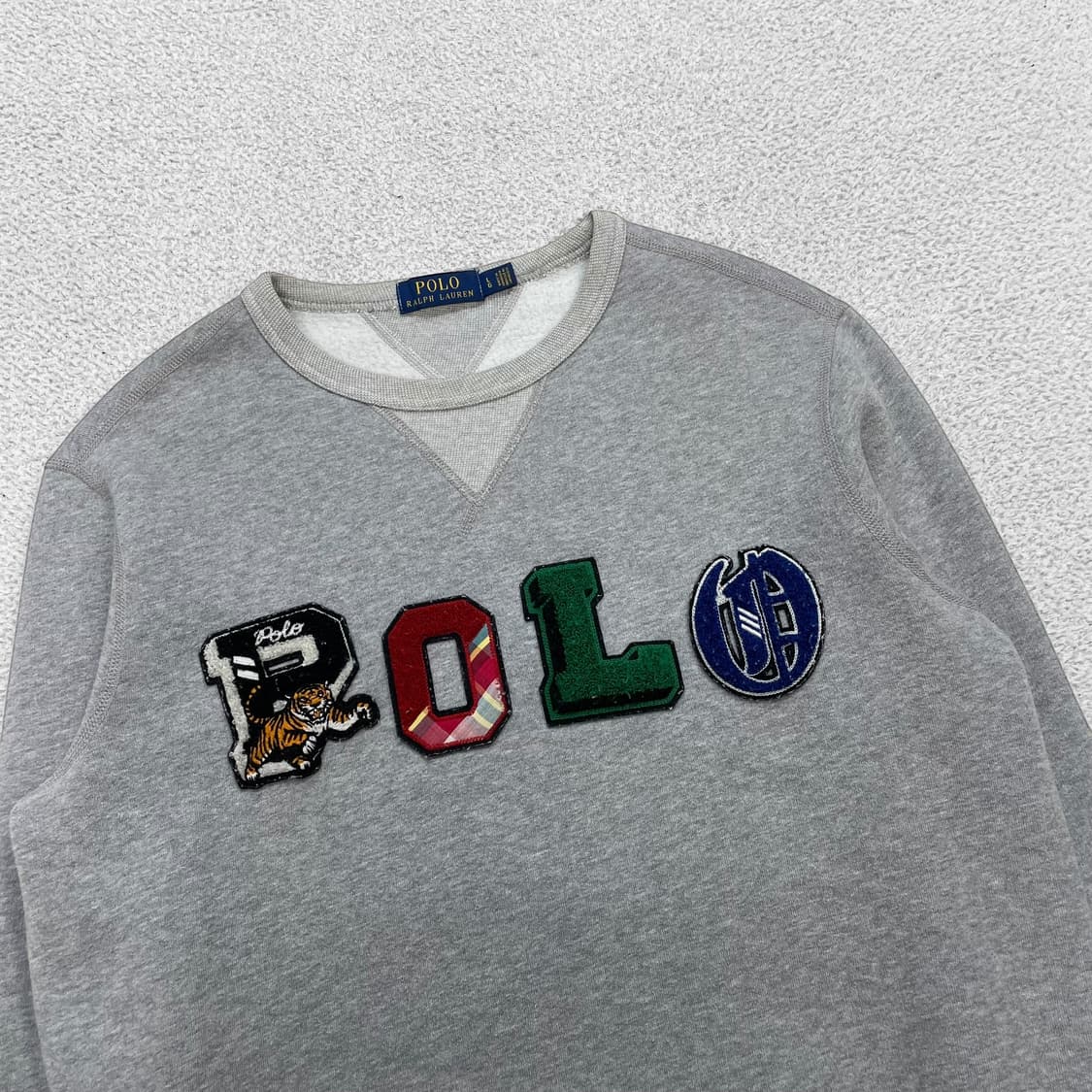 폴로 랄프로렌 빅로고 타이거 패치 맨투맨 그레이 상품이미지2