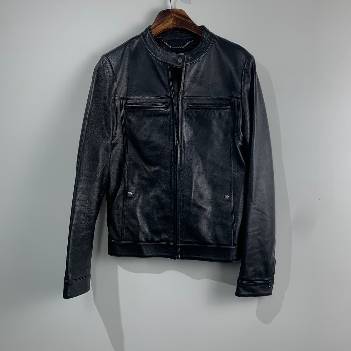 Vintage 빈티지 블랙 양가죽 레더 자켓 상품이미지2