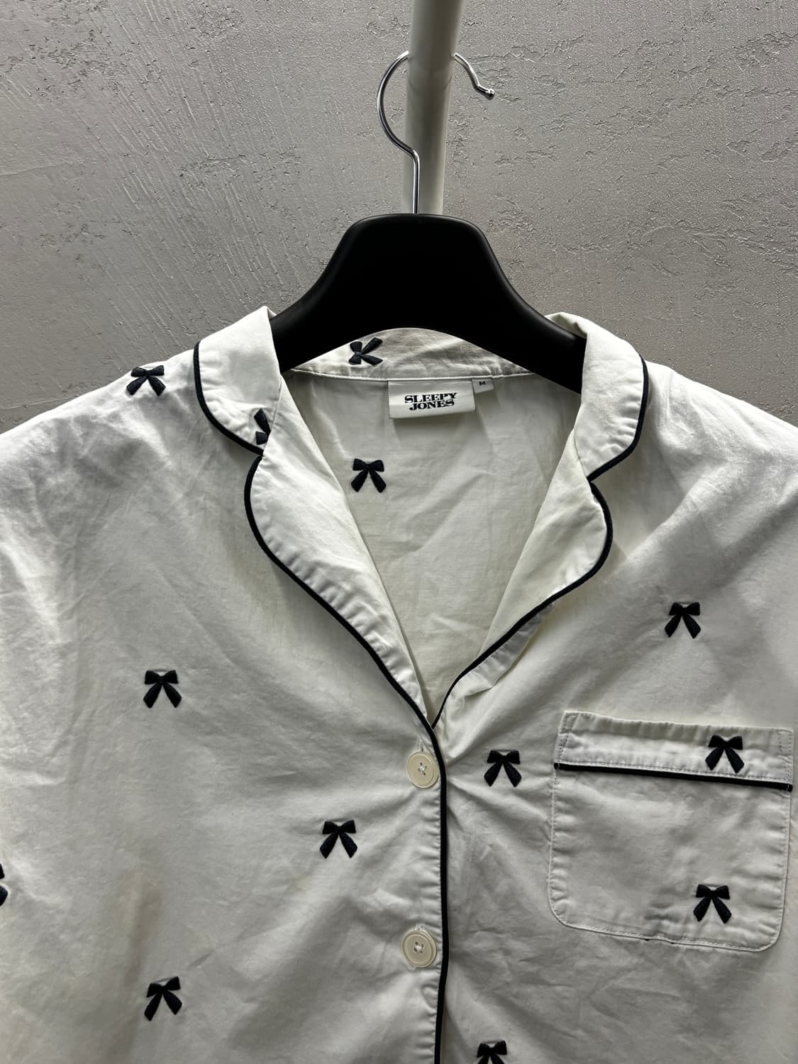 슬리피존스 리본 패턴 여성 파자마 상의 M 상품이미지4